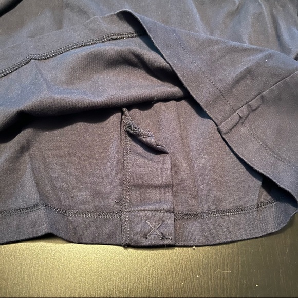 Navy Blue Simply Styled Asymmetrical Front Mini Skirt, Zip in back, Size Large - Picture 5 of 6